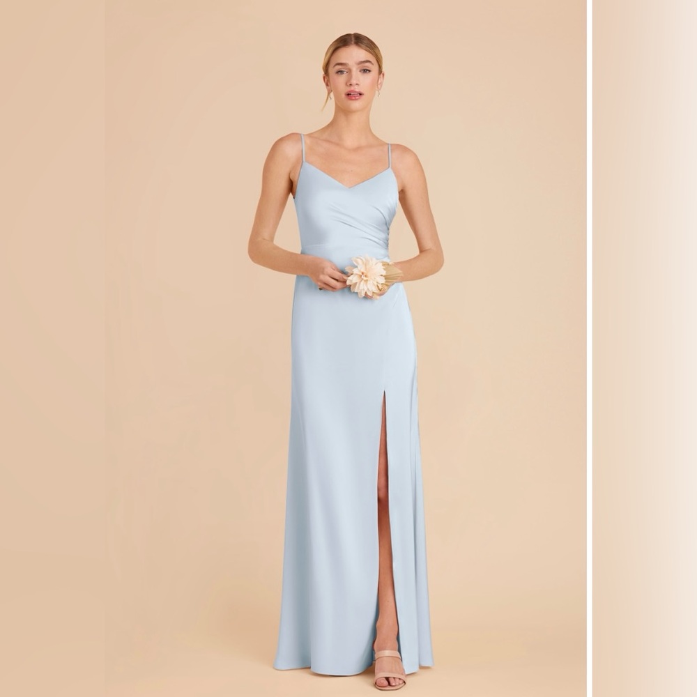 Elegant Light Blue Spaghetti Strap Dress